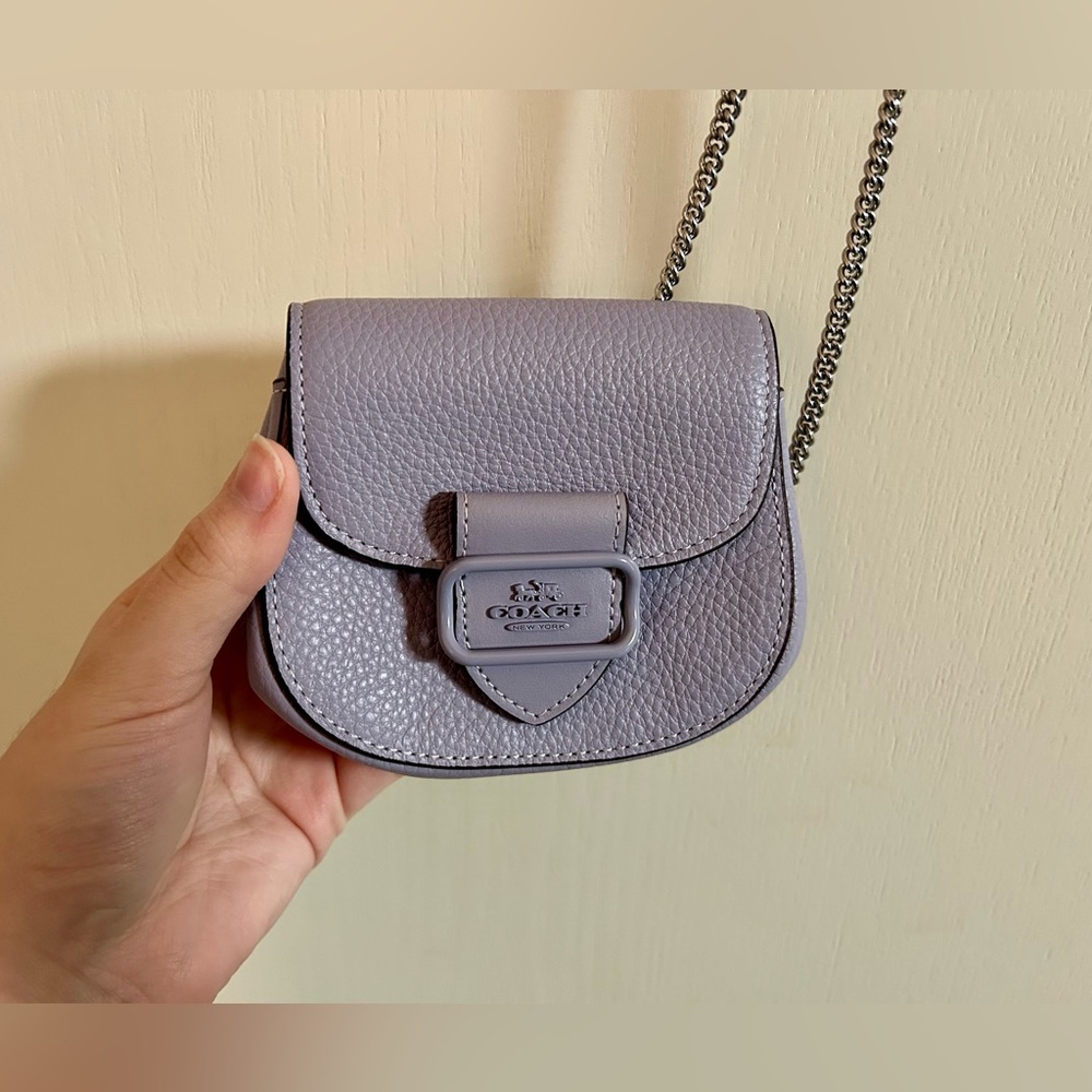 Light purple Coach “Morgan Card Case On A Chain”